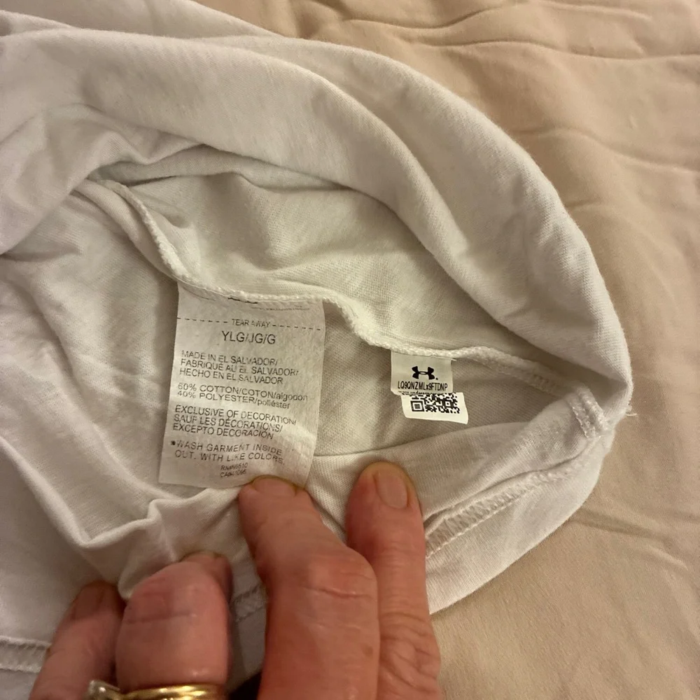 Under Armour Boy’s White and Blue Cotton Freedom Tee - Picture 4 of 6